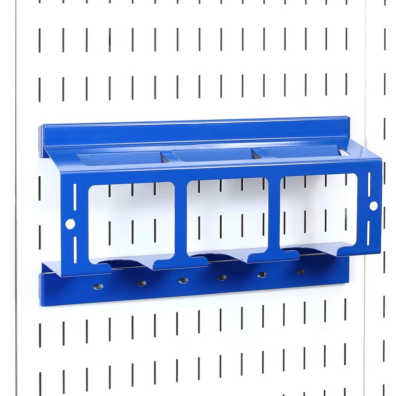 Wall Control Drill Holder Power Tool Storage Rack - Compact Impact Drill Battery Power Tool Pegboard Organizer Pegboard (Blue) - Image 1